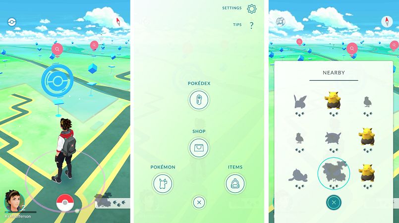 guia de pokemon go - interface